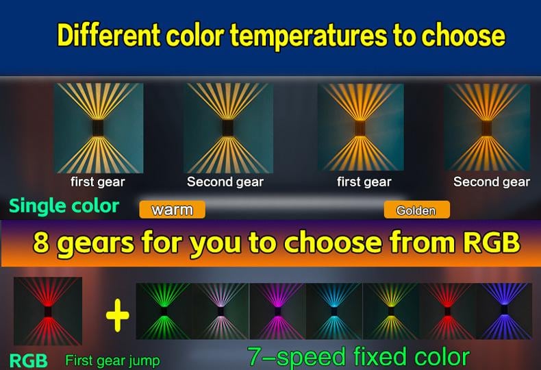 GlowGable™ / Outdoor 4 LED Solar Wall Lights