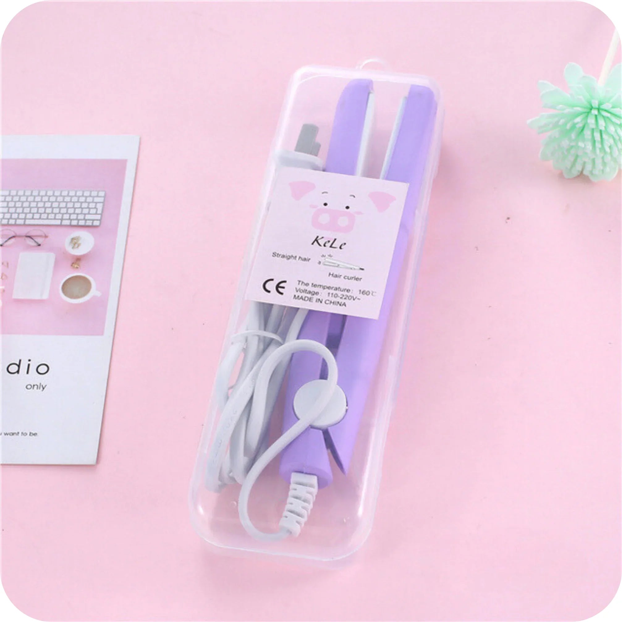 Mini Professional Styler – Portable, Bivolt, Straight & Curl