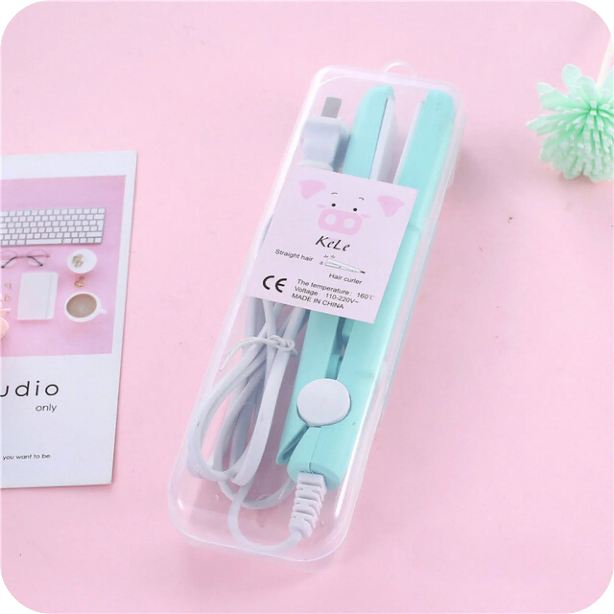 Mini Professional Styler – Portable, Bivolt, Straight & Curl