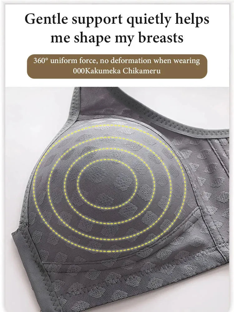Front Button Anti-Sagging Gathering Bra | Curvelis