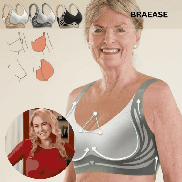 Wireless Push-Up Bra with Comfort Lift | Wide Straps & U-Back | Smoothing Fit, Breathable, Strong Wire-Free Support | BraEase