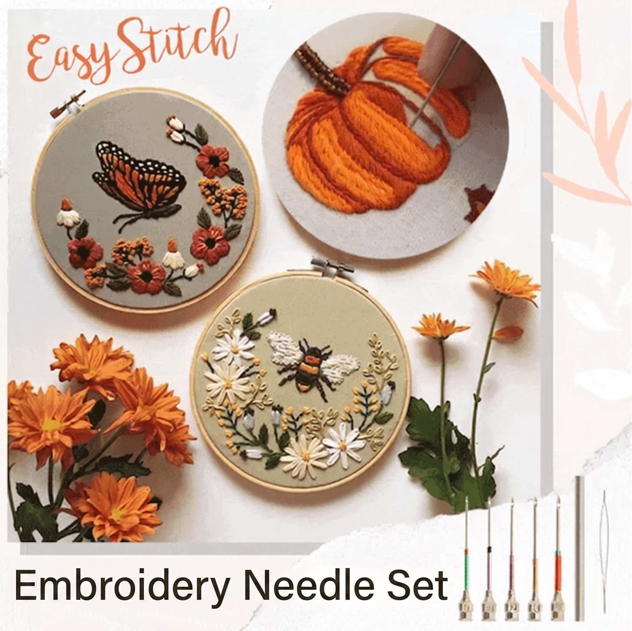 Embroidery Needle Set | Easy Stitching | Color-Coded Needles | Threadix