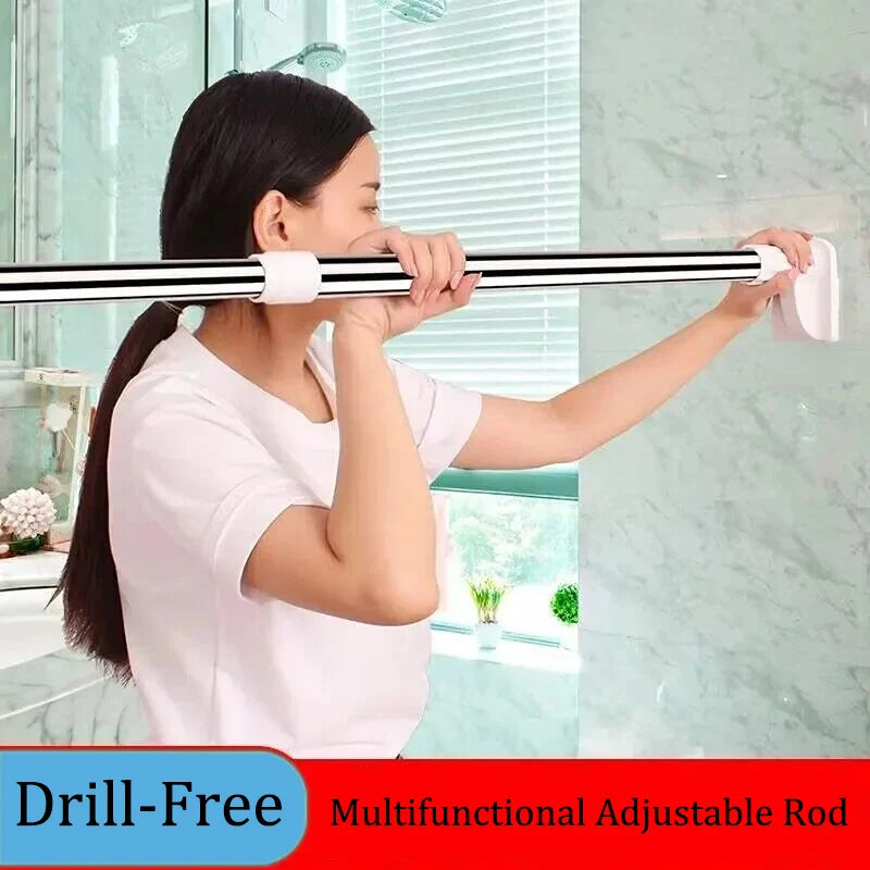 Adjustable Rod Without Drilling | Rustproof & Tool-Free, Stainless Steel