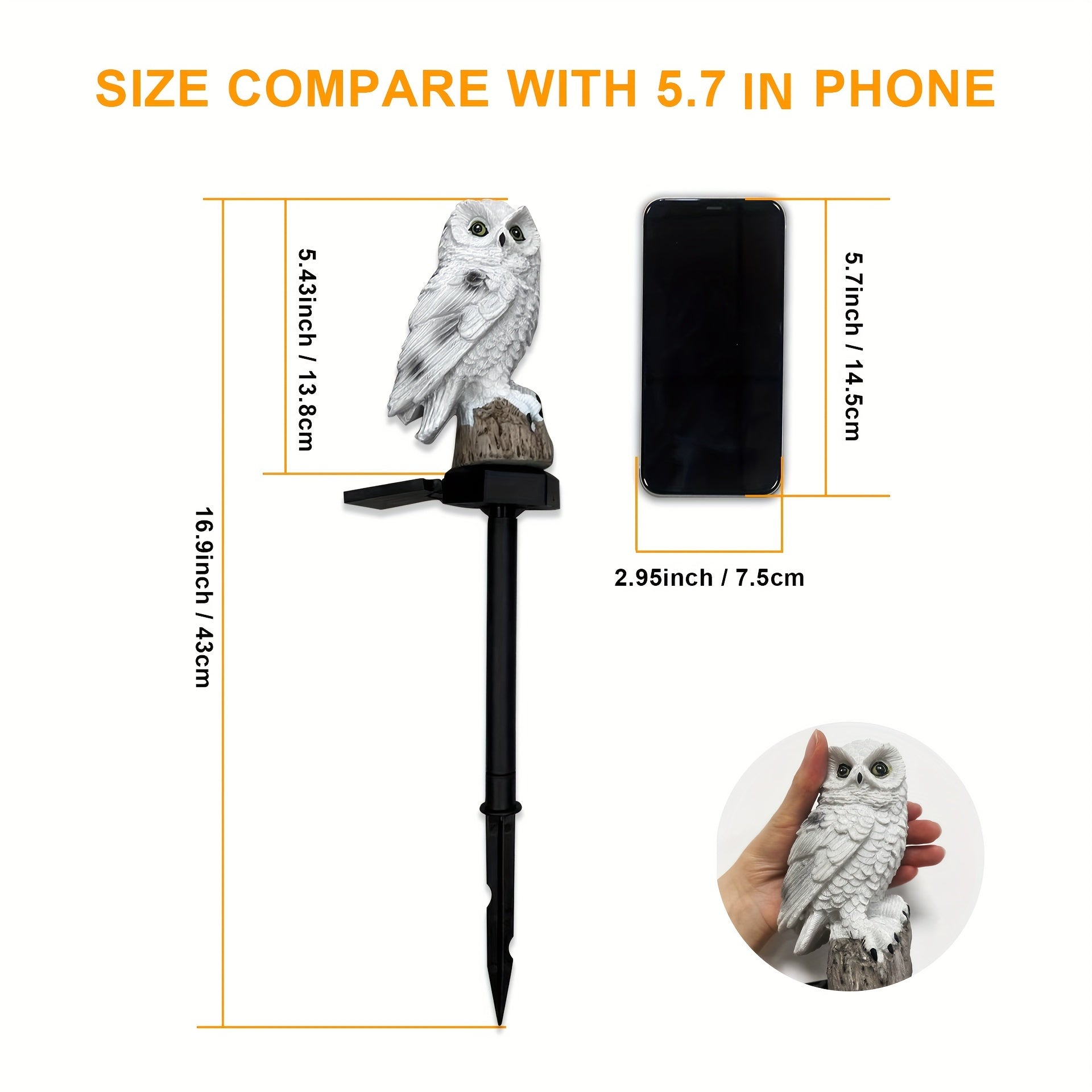 OwlGlow™ / Solar-Powered Resin Led Owl Light