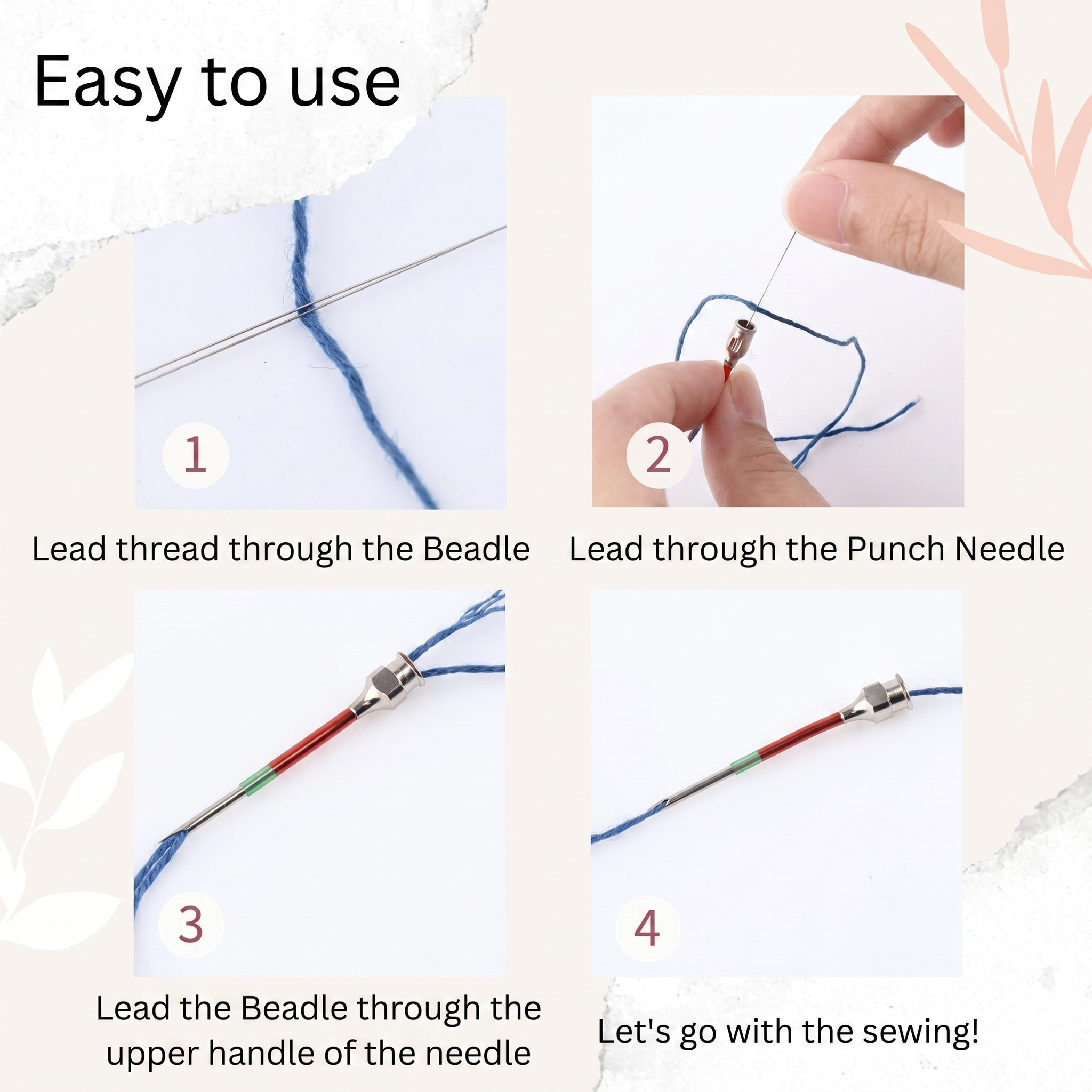Embroidery Needle Set | Easy Stitching | Color-Coded Needles | Threadix