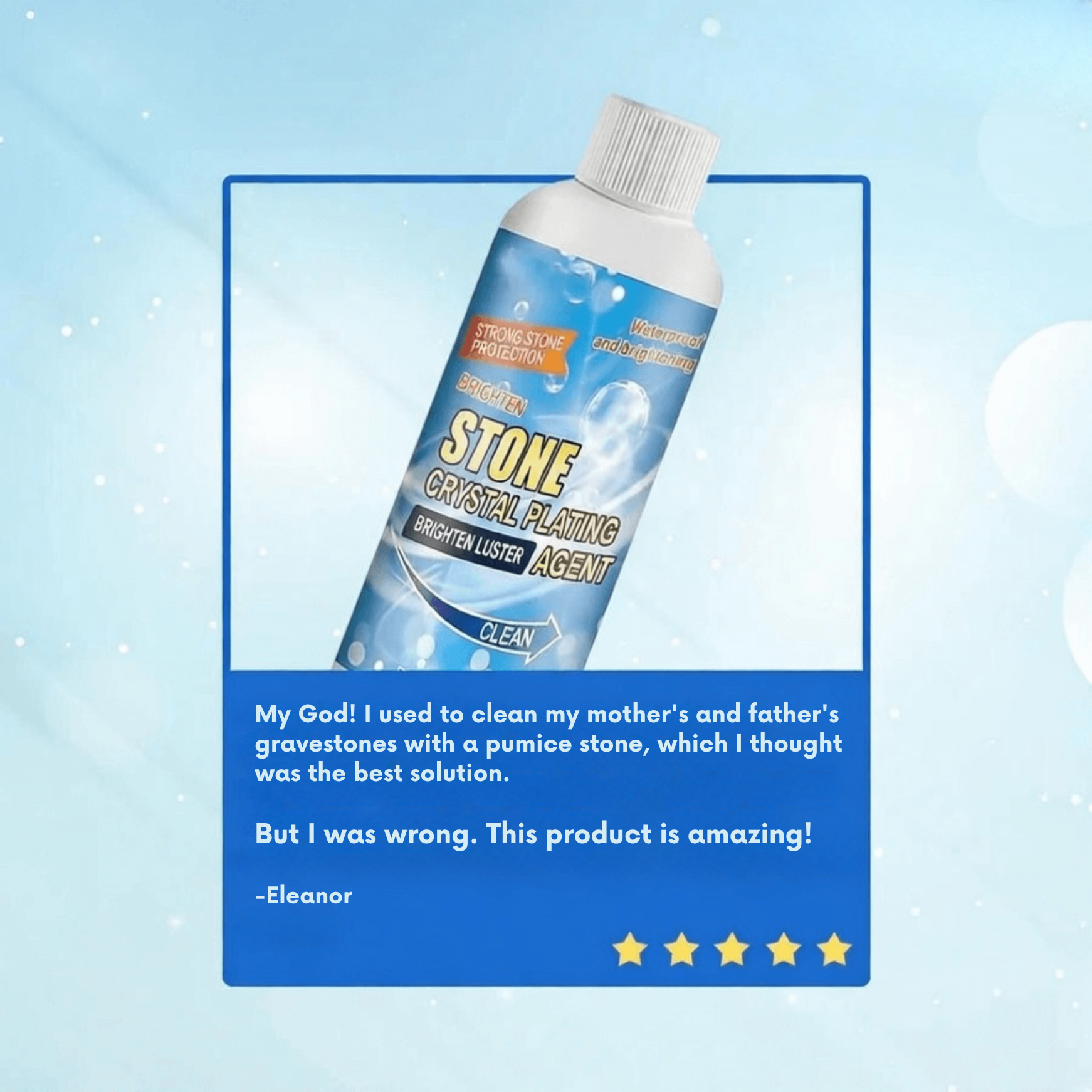 StoneGlow – Nettoyant pour pierre & Revêtement cristal pour un nettoyage complet et sans effort
