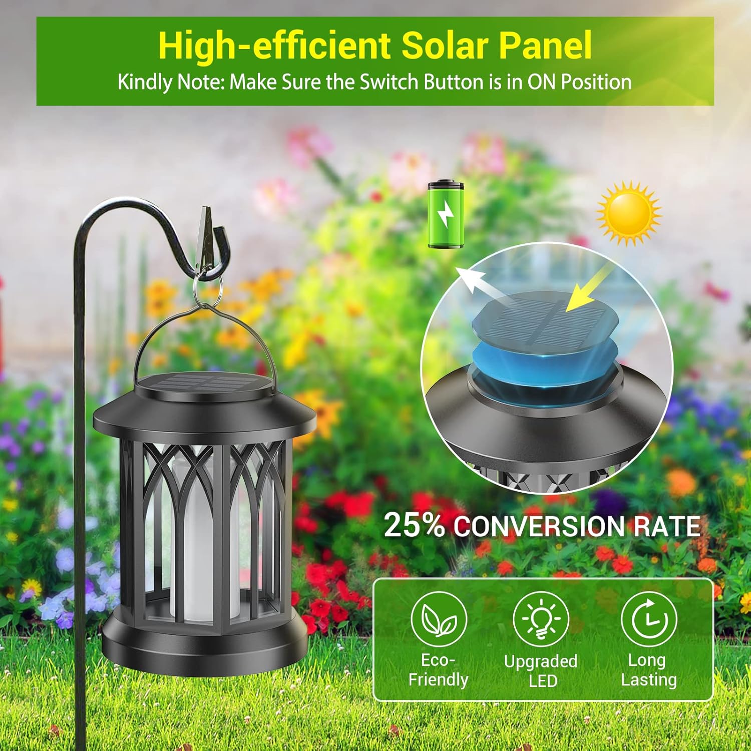 SolarSizzle™ / Flame Lantern for Cozy Outdoor Nights