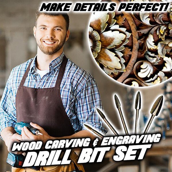 CarveCraft™ / 5-Piece Woodcarving Drill Bit Sets