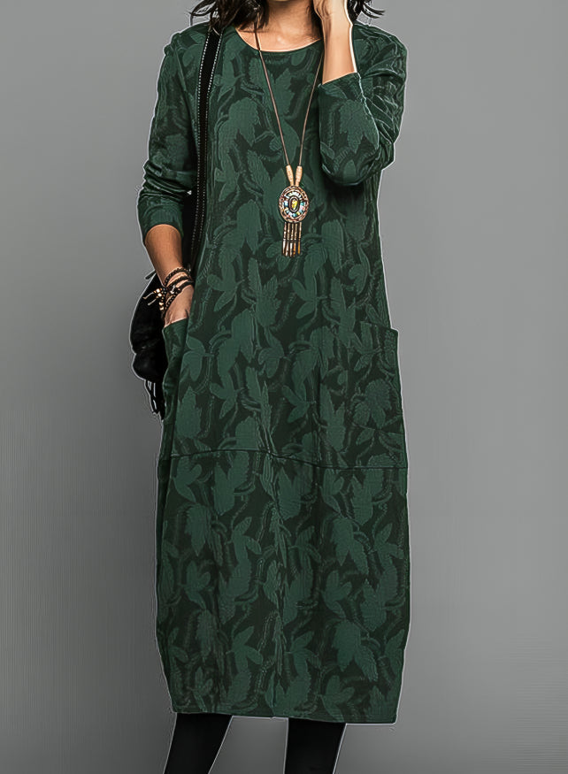 Luxurious winter dress with print