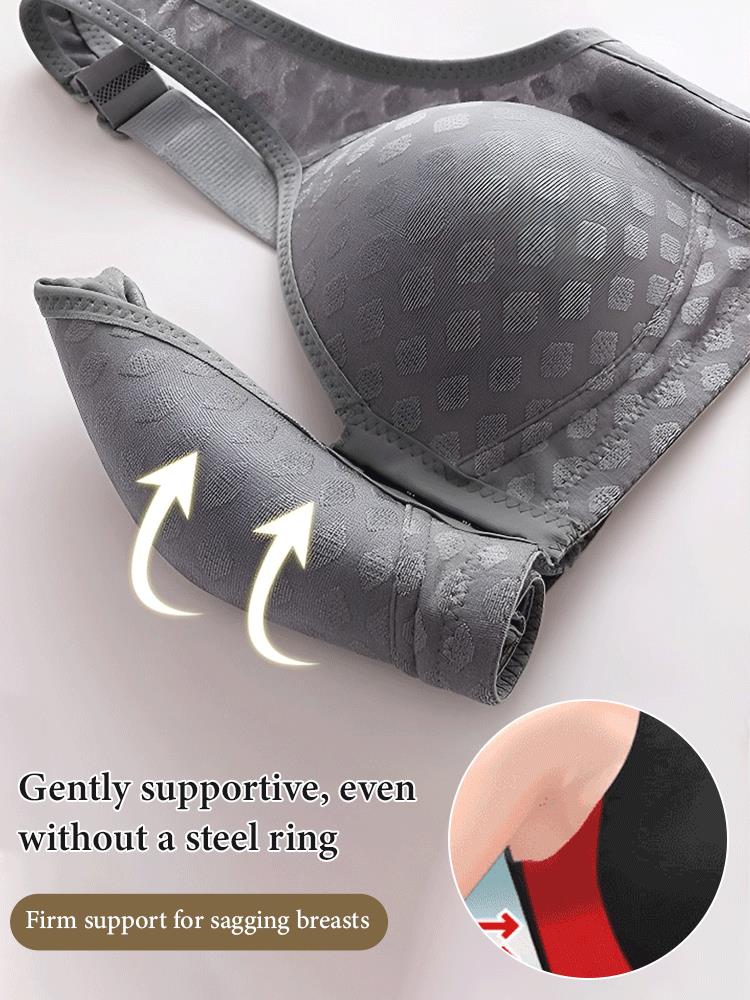 Front Button Anti-Sagging Gathering Bra | Curvelis