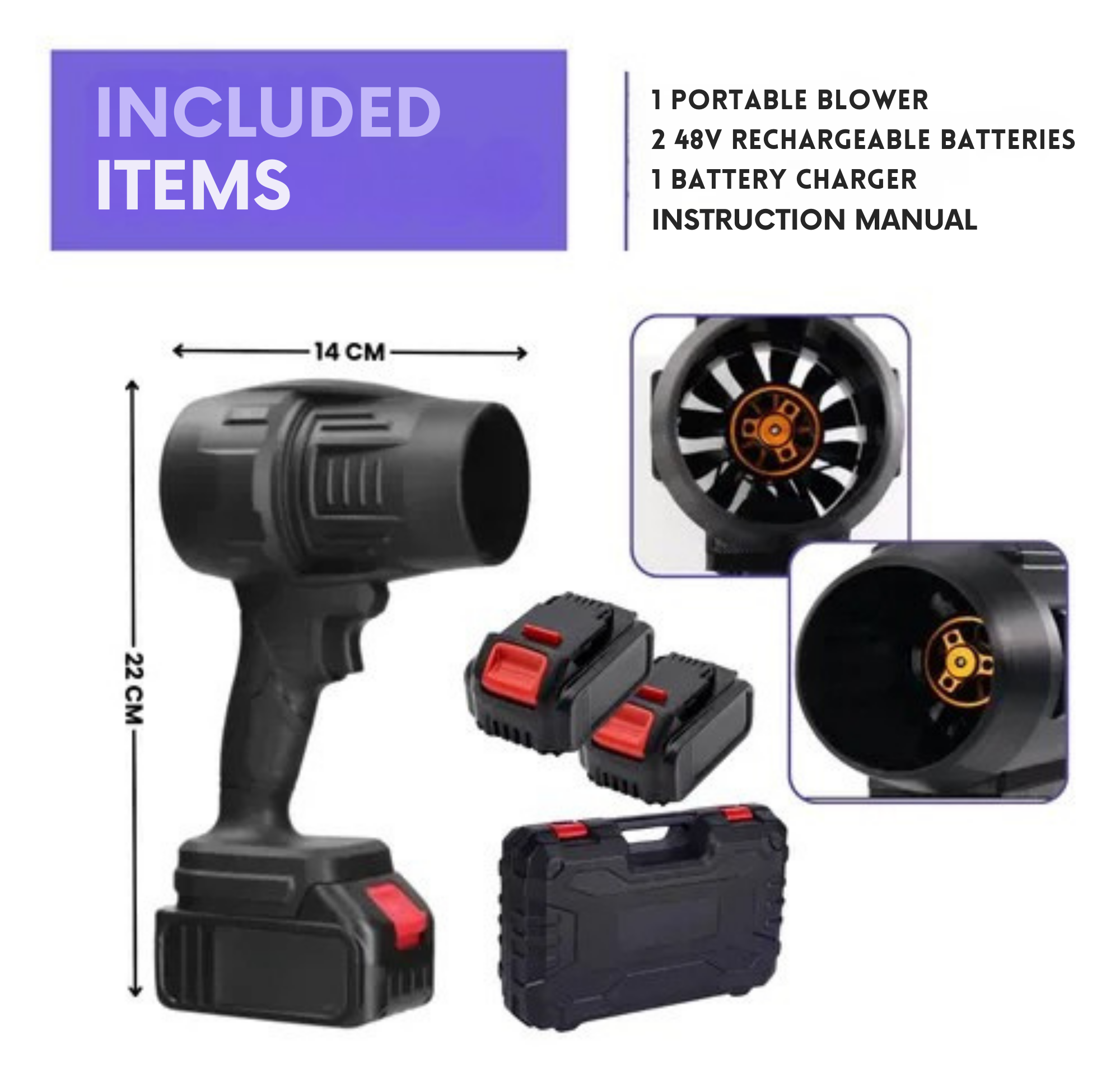 TurboTidy™ / Portable Blower for Fast Cleaning + FREE Extra Battery