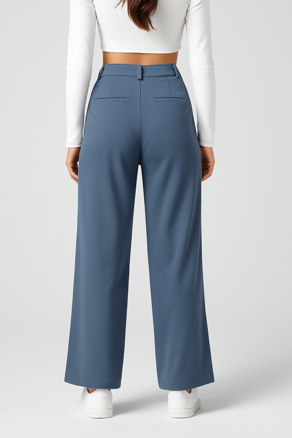 PantsPoise™ / Elegant Elasticated High-Waisted Trousers