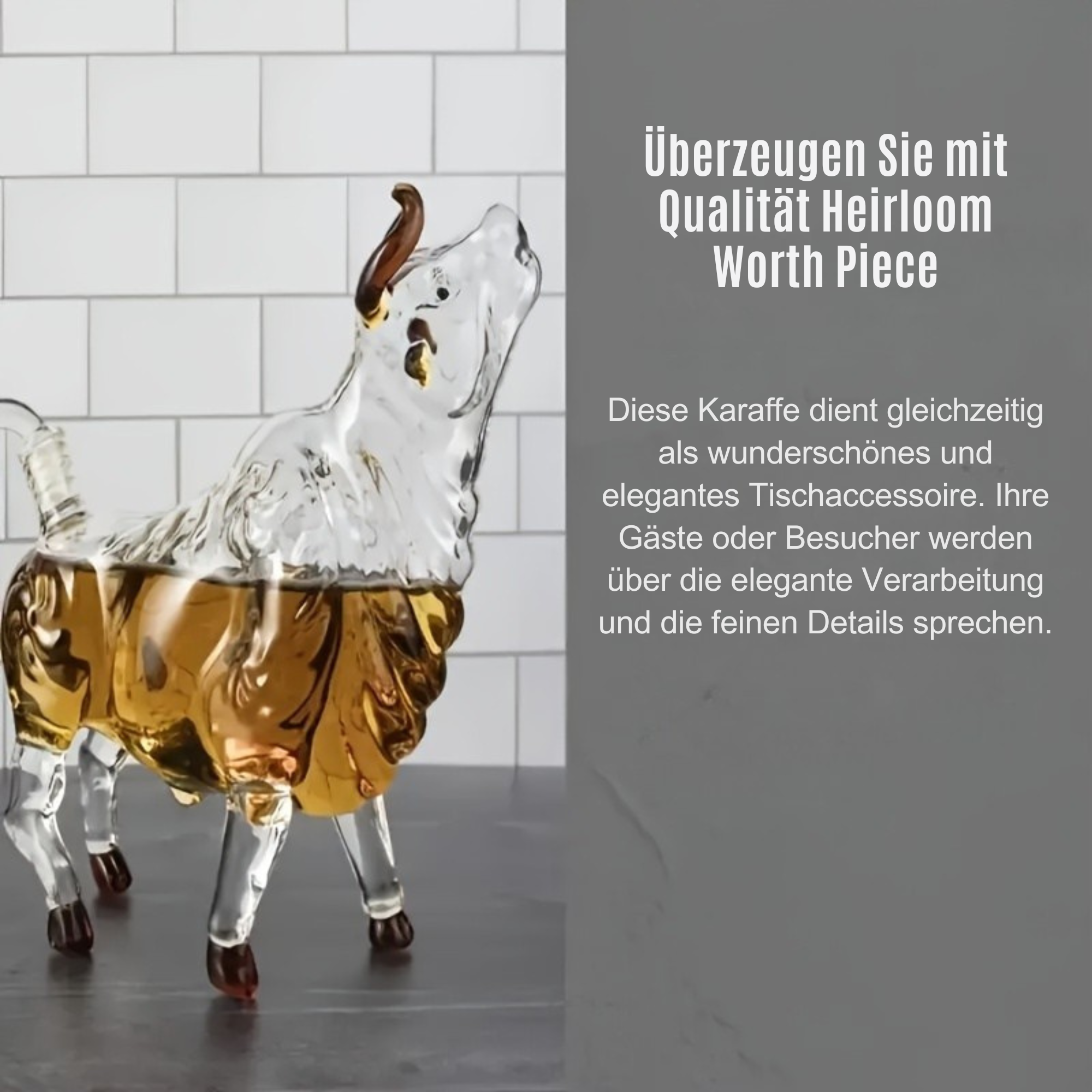 BullBold™ / Bull-Shaped Glass Whiskey Decanter