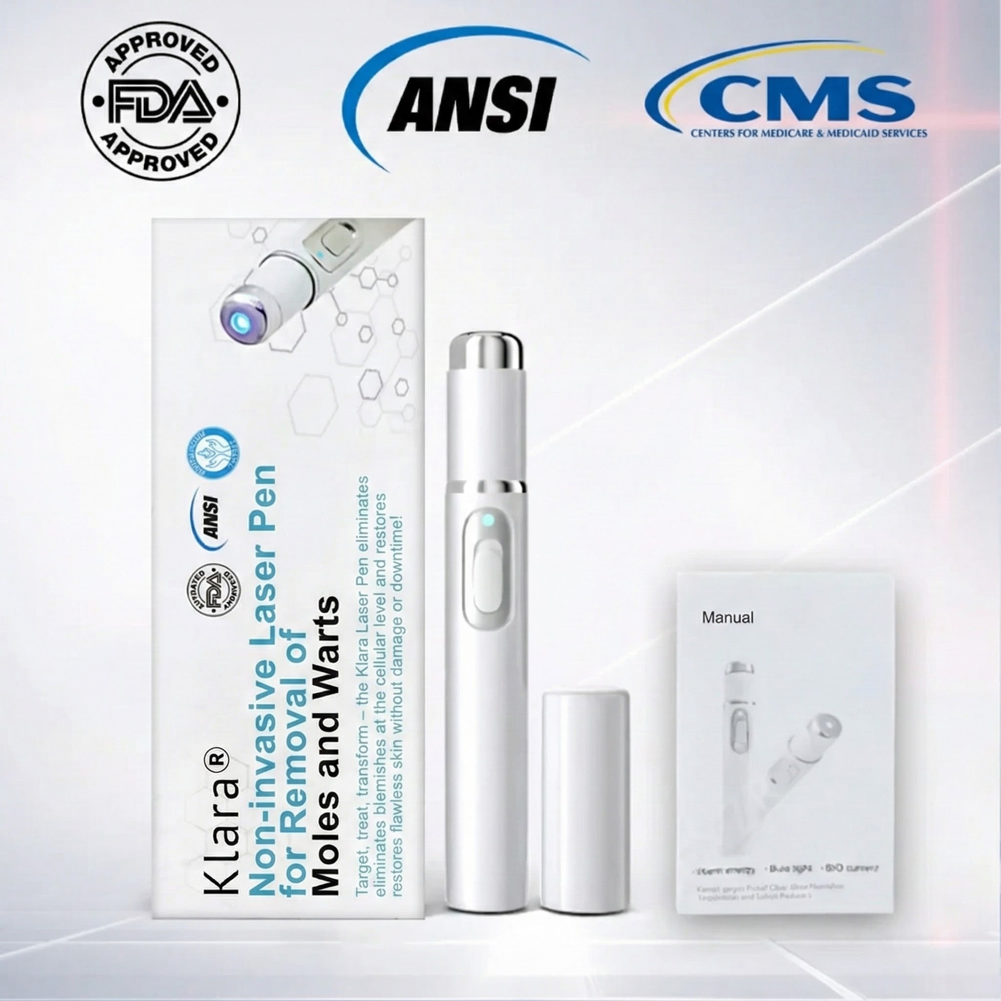Klara® Pain-Free Laser Pen for Removing Moles and Warts – Promax Edition