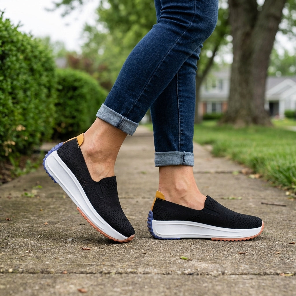 Modern Knit Slip-On Platform Orthopedic  Sneakers