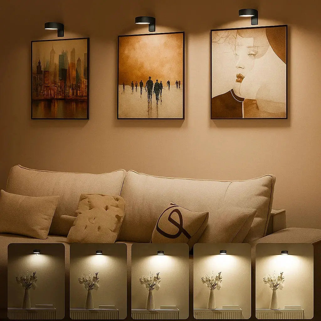 Wireless LED Picture Light – Magnetic, Dimmable & Mounted in Seconds