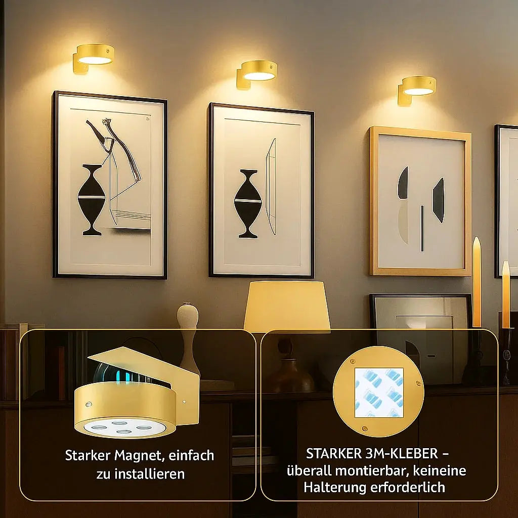 Wireless LED Picture Light – Magnetic, Dimmable & Mounted in Seconds