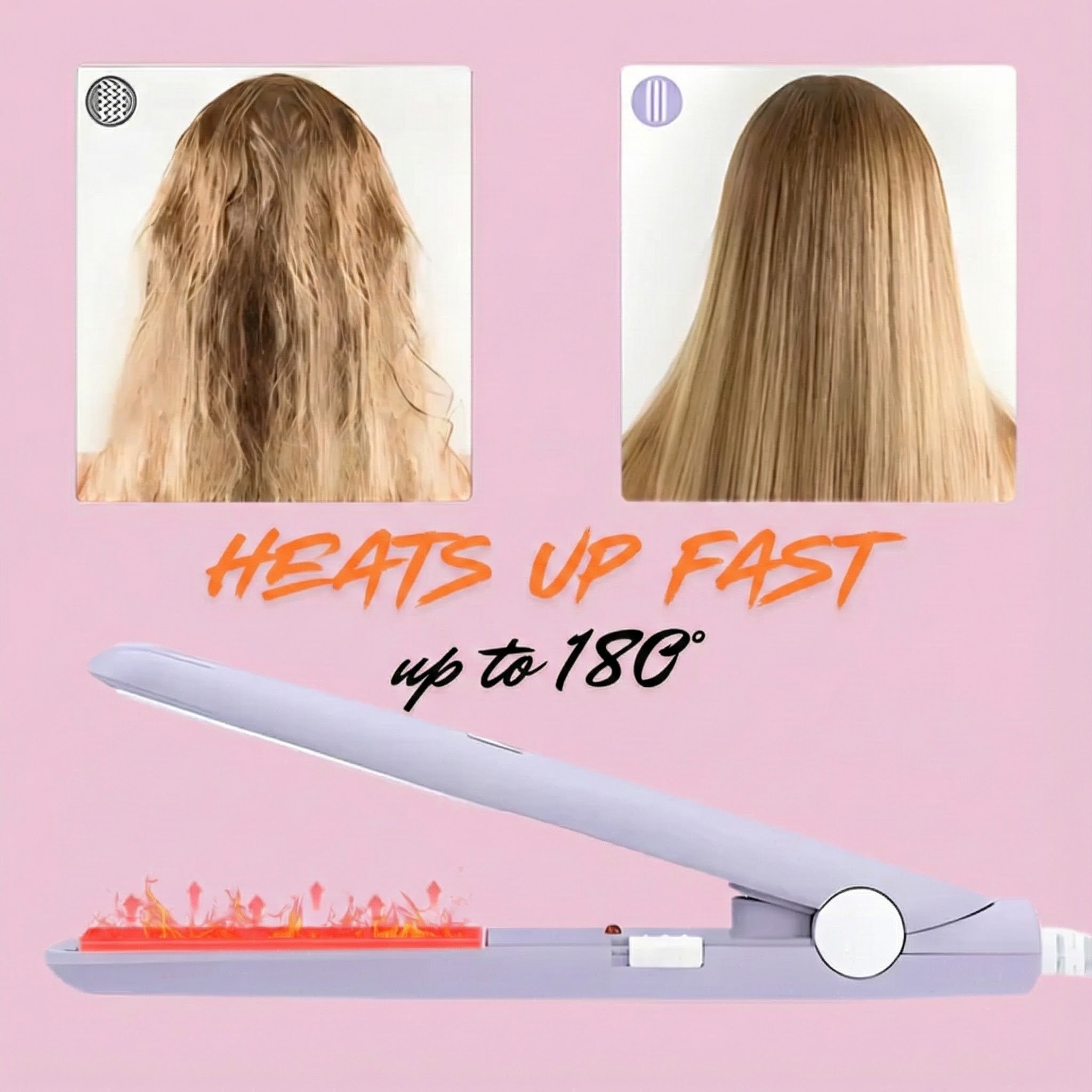 Mini Professional Styler – Portable, Bivolt, Straight & Curl