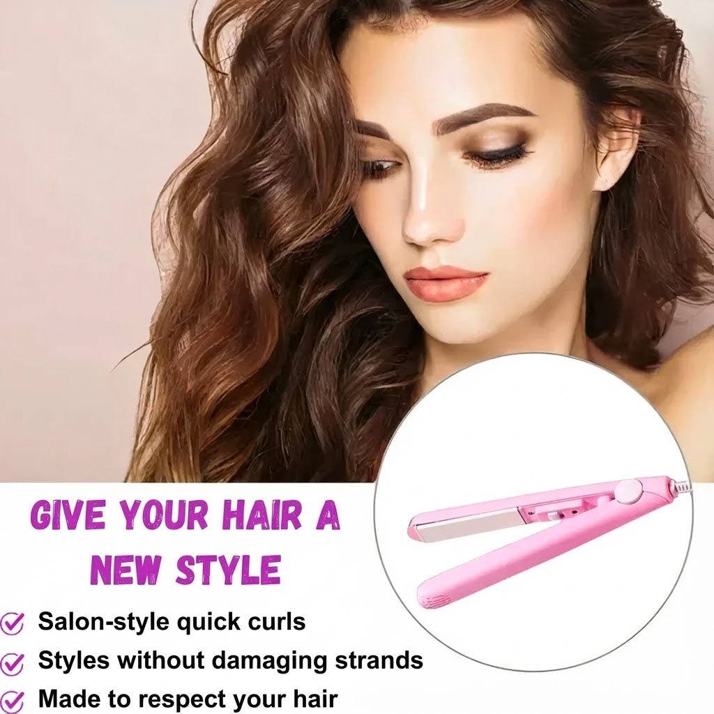Mini Professional Styler – Portable, Bivolt, Straight & Curl