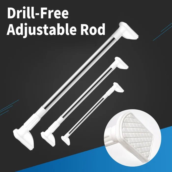 Adjustable Rod Without Drilling | Rustproof & Tool - Free, Stainless Steel - Lovitzo