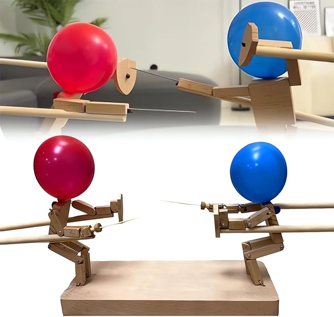 BattlePop - Handmade Balloon Head Wooden Fighter Puppets - Lovitzo