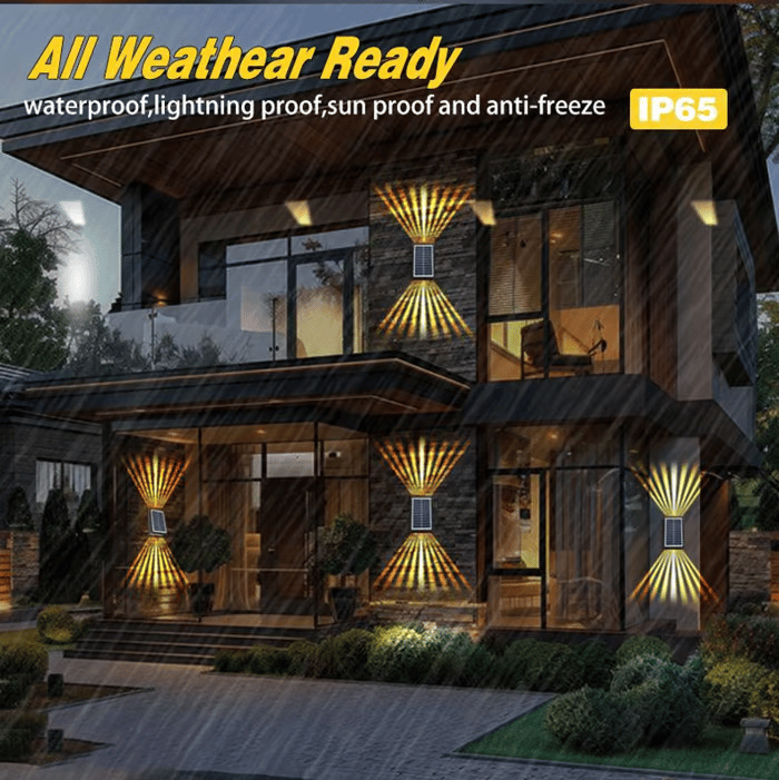GlowGable™ / Outdoor 4 LED Solar Wall Lights