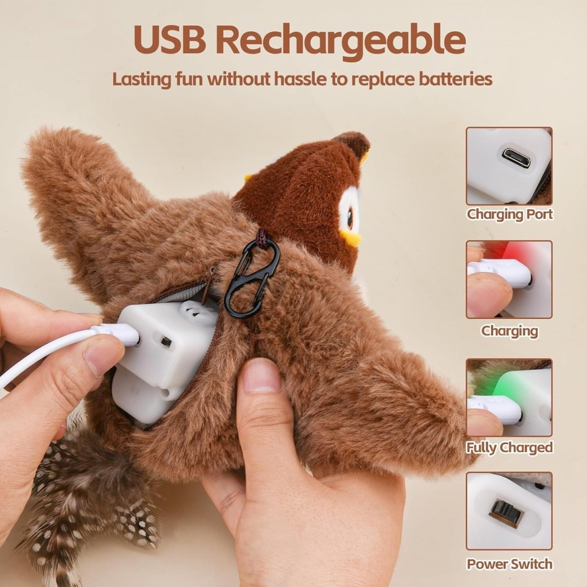 ChirpyBird – Interactive Cat Toy with Realistic Flapping Action - Lovitzo
