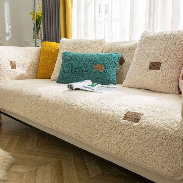 CozyCover™ / Ultraweiche Lammkaschmir-Sofahusse – Plüsch-Effekt & rutschfest