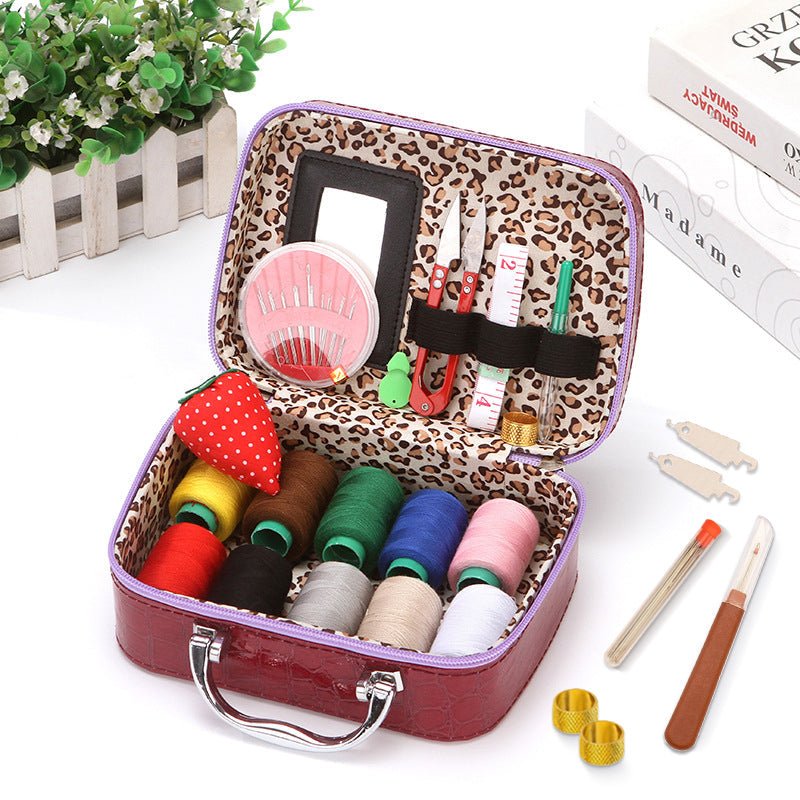 CraftVault Portable Sewing Kit in Faux Leather Case - Lovitzo