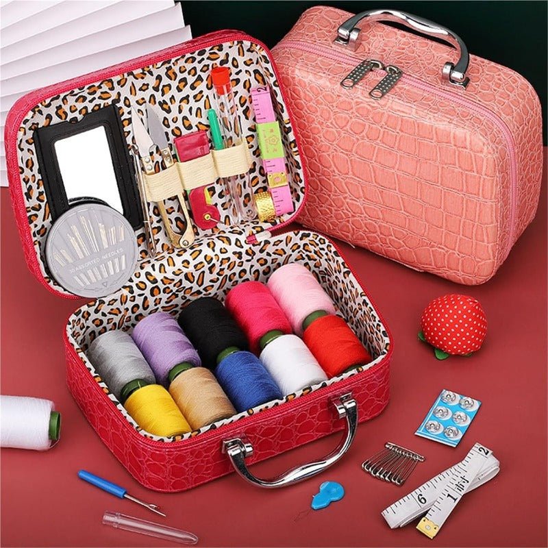CraftVault Portable Sewing Kit in Faux Leather Case - Lovitzo