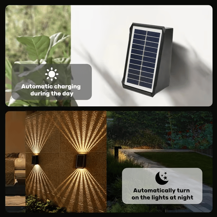 GlowGable™ / Outdoor 4 LED Solar Wall Lights