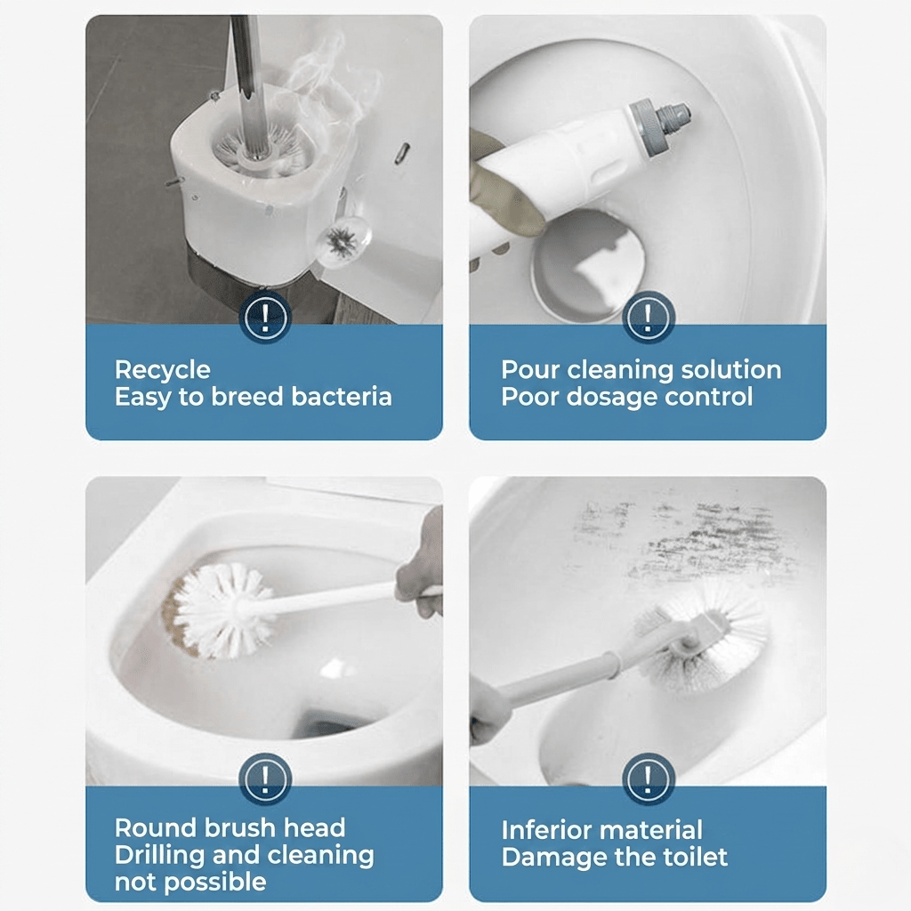 Disposable Toilet Brush | Antibacterial | Hygienic Sponge Heads | CleanPress - Lovitzo
