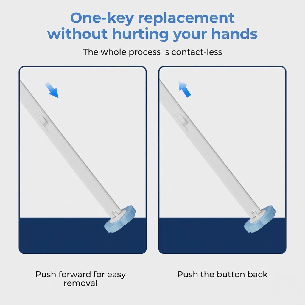Disposable Toilet Brush | Antibacterial | Hygienic Sponge Heads | CleanPress - Lovitzo