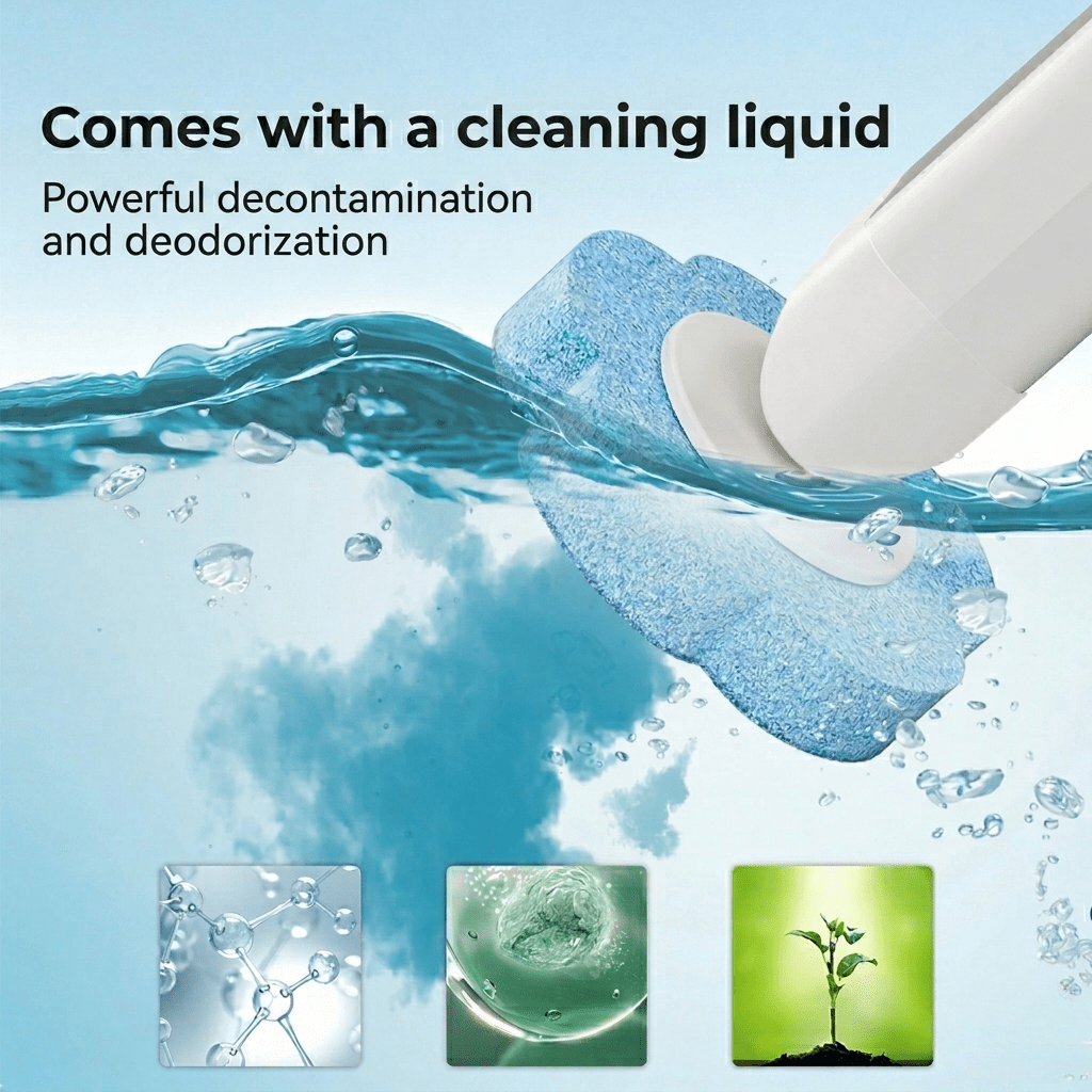 Disposable Toilet Brush | Antibacterial | Hygienic Sponge Heads | CleanPress - Lovitzo
