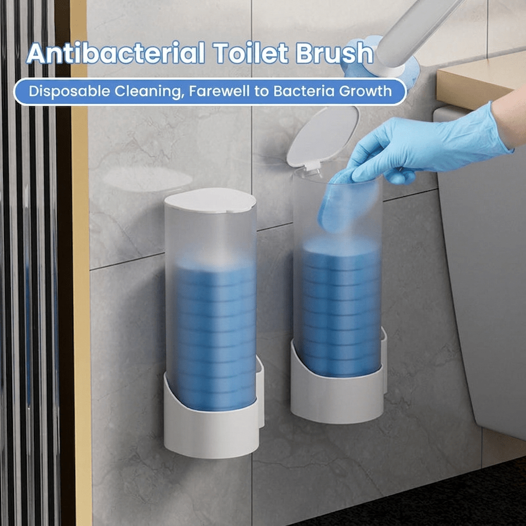 Disposable Toilet Brush | Antibacterial | Hygienic Sponge Heads | CleanPress - Lovitzo