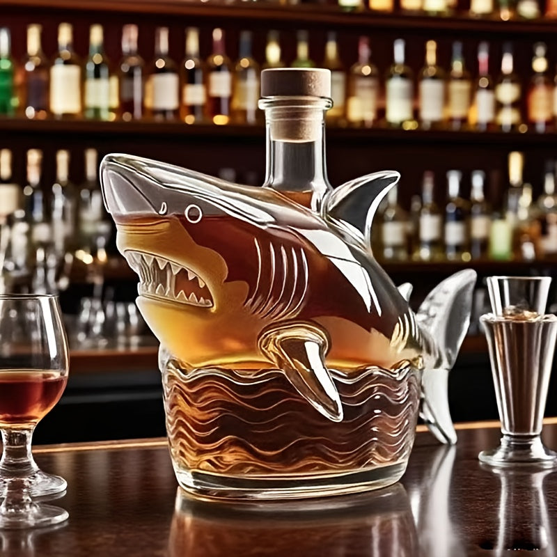 SharkSpark™ / Empty Great White Shark Whiskey Decanter (No Alcohol Included)