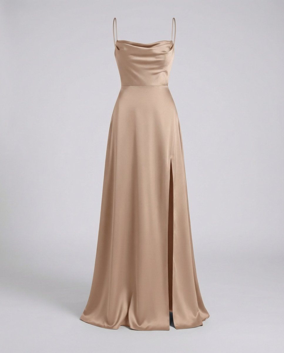 Elegant women’s silk maxi dress with a flowing cut | Lovitzo - Mode - Lovitzo