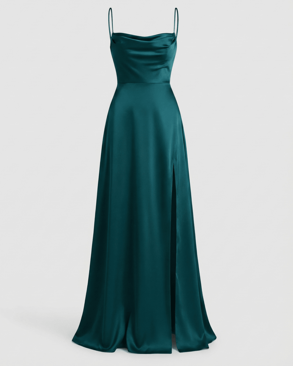 Elegant women’s silk maxi dress with a flowing cut | Lovitzo - Mode - Lovitzo