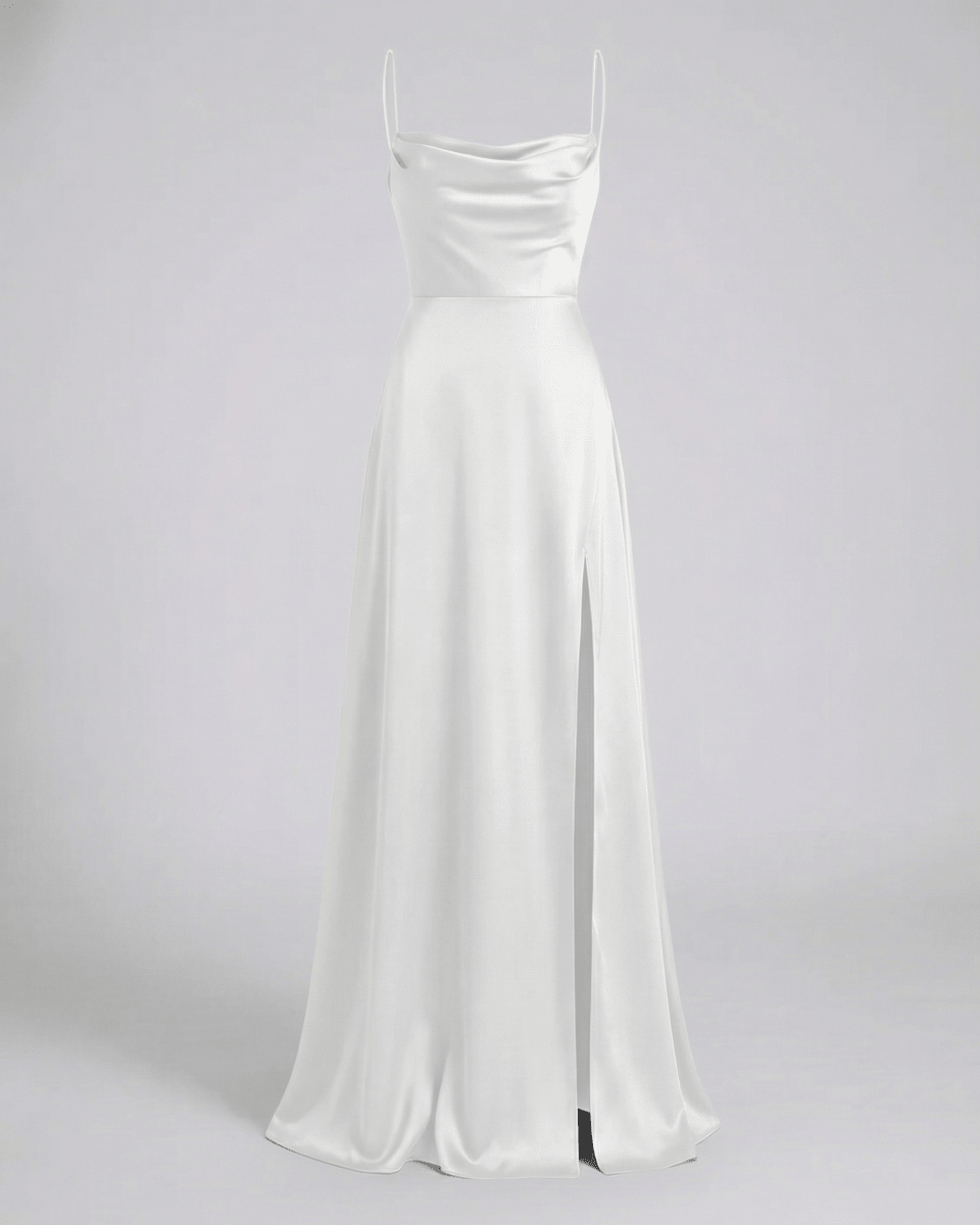 Elegant women’s silk maxi dress with a flowing cut | Lovitzo - Mode - Lovitzo