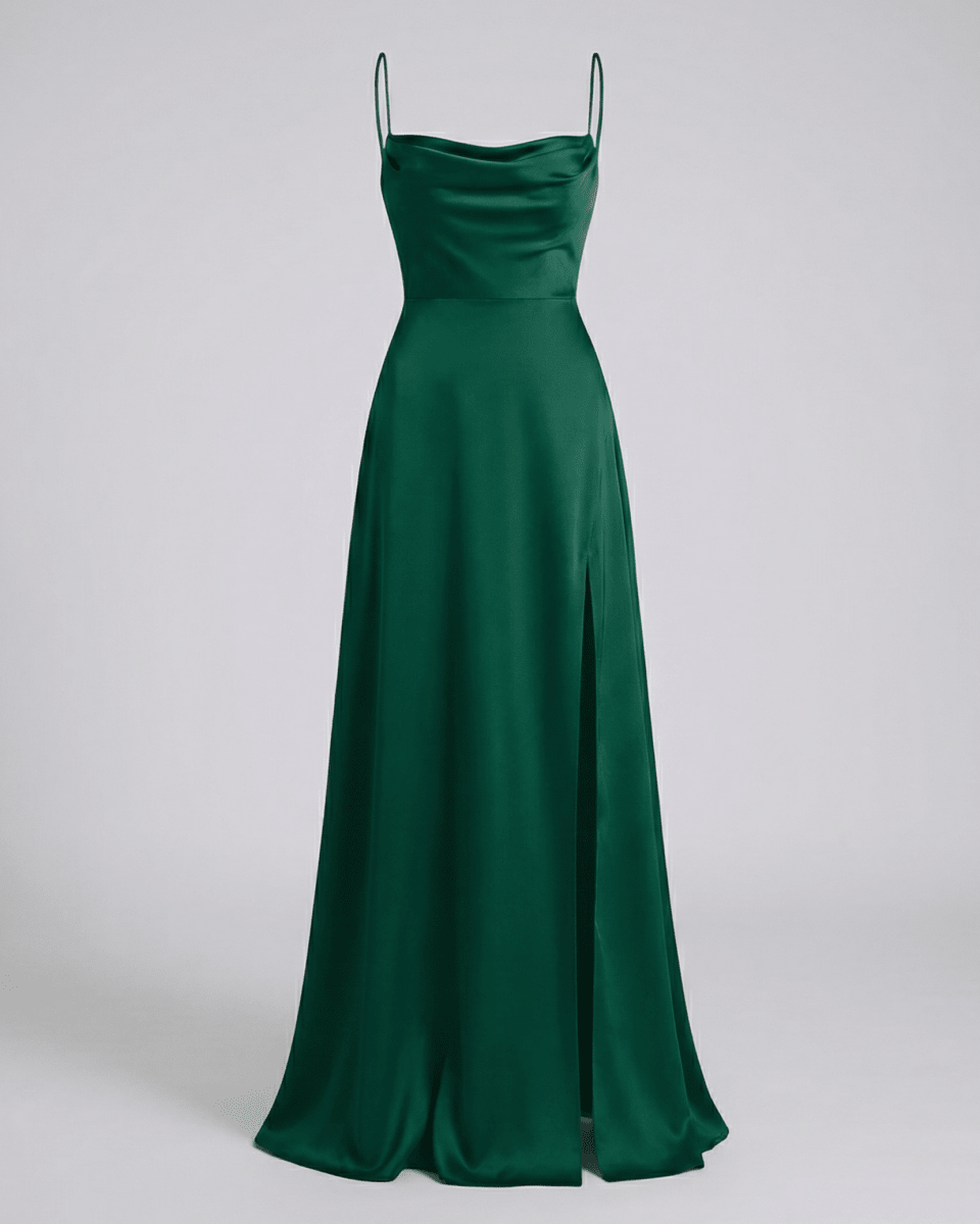 Elegant women’s silk maxi dress with a flowing cut | Lovitzo - Mode - Lovitzo