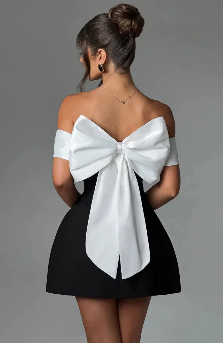 Elvaris - Backless Bow Mini Dress - Lovitzo