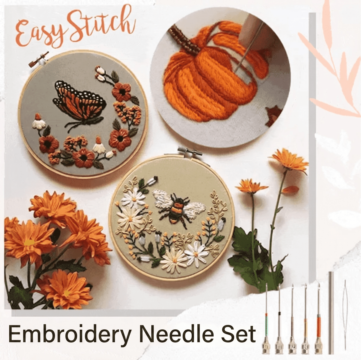 Embroidery Needle Set | Easy Stitching | Color - Coded Needles | Threadix - Lovitzo