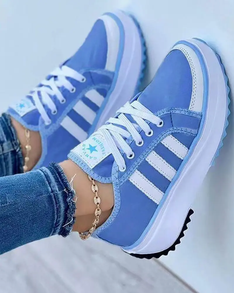 Damen Sneaker aus Canvas | Atmungsaktive Freizeitschuhe mit Gepolsterter Sohle | Bunte Komfort-Sneaker für Alltag & Freizeit