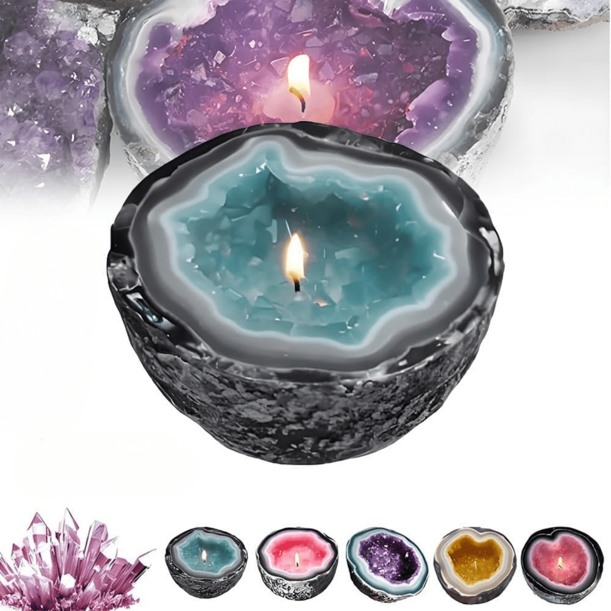 GlowAura - Crystal Scented Candle for Energy Cleansing - Lovitzo