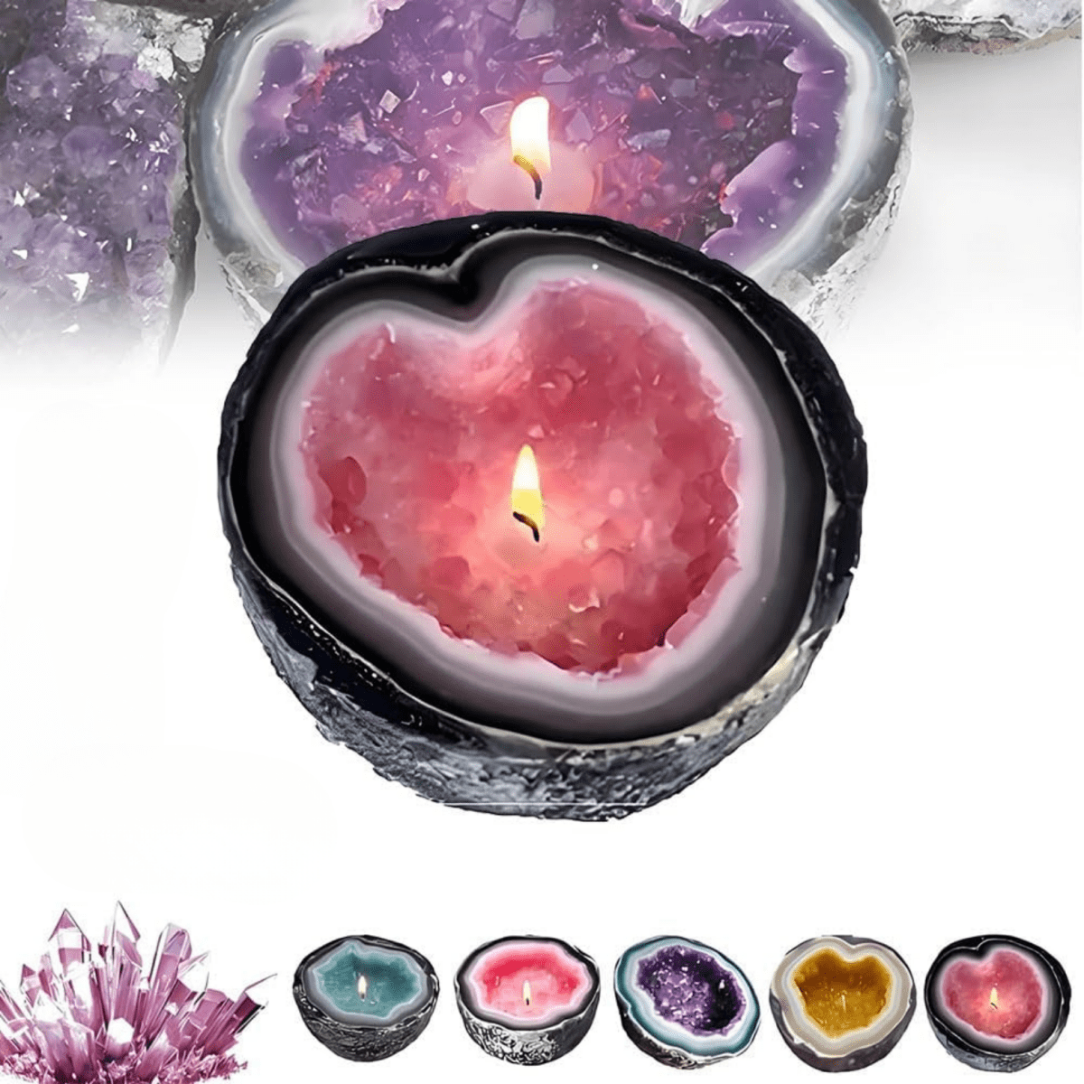 GlowAura - Crystal Scented Candle for Energy Cleansing - Lovitzo
