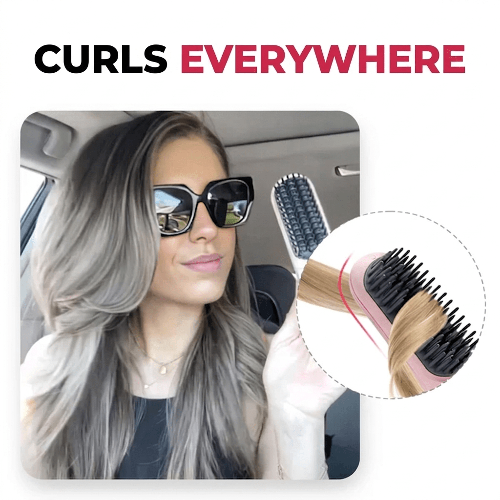 Hair Straightener | Cordless Straightening Brush | Fast Styling & Shiny Hair | Ionelle Styler - Lovitzo