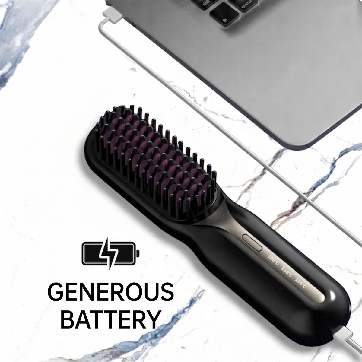 Hair Straightener | Cordless Straightening Brush | Fast Styling & Shiny Hair | Ionelle Styler - Lovitzo