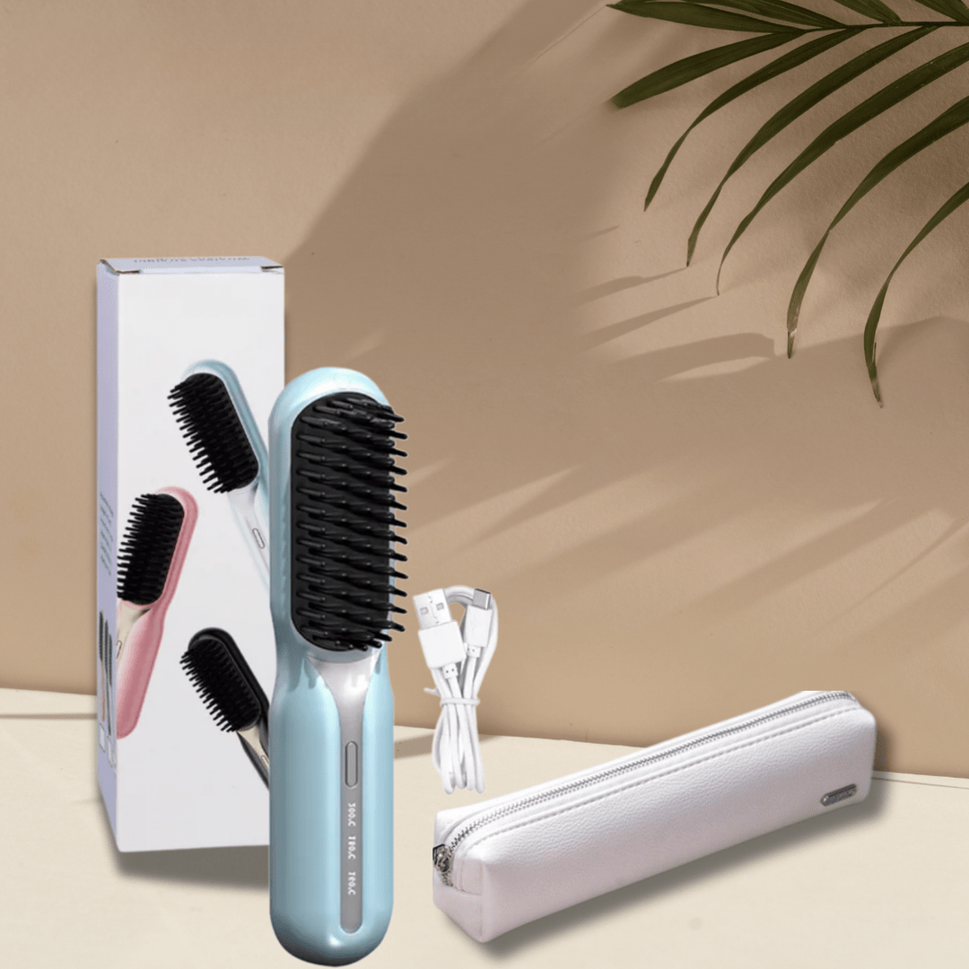 Hair Straightener | Cordless Straightening Brush | Fast Styling & Shiny Hair | Ionelle Styler - Lovitzo