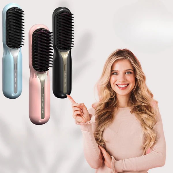 Hair Straightener | Cordless Straightening Brush | Fast Styling & Shiny Hair | Ionelle Styler - Lovitzo