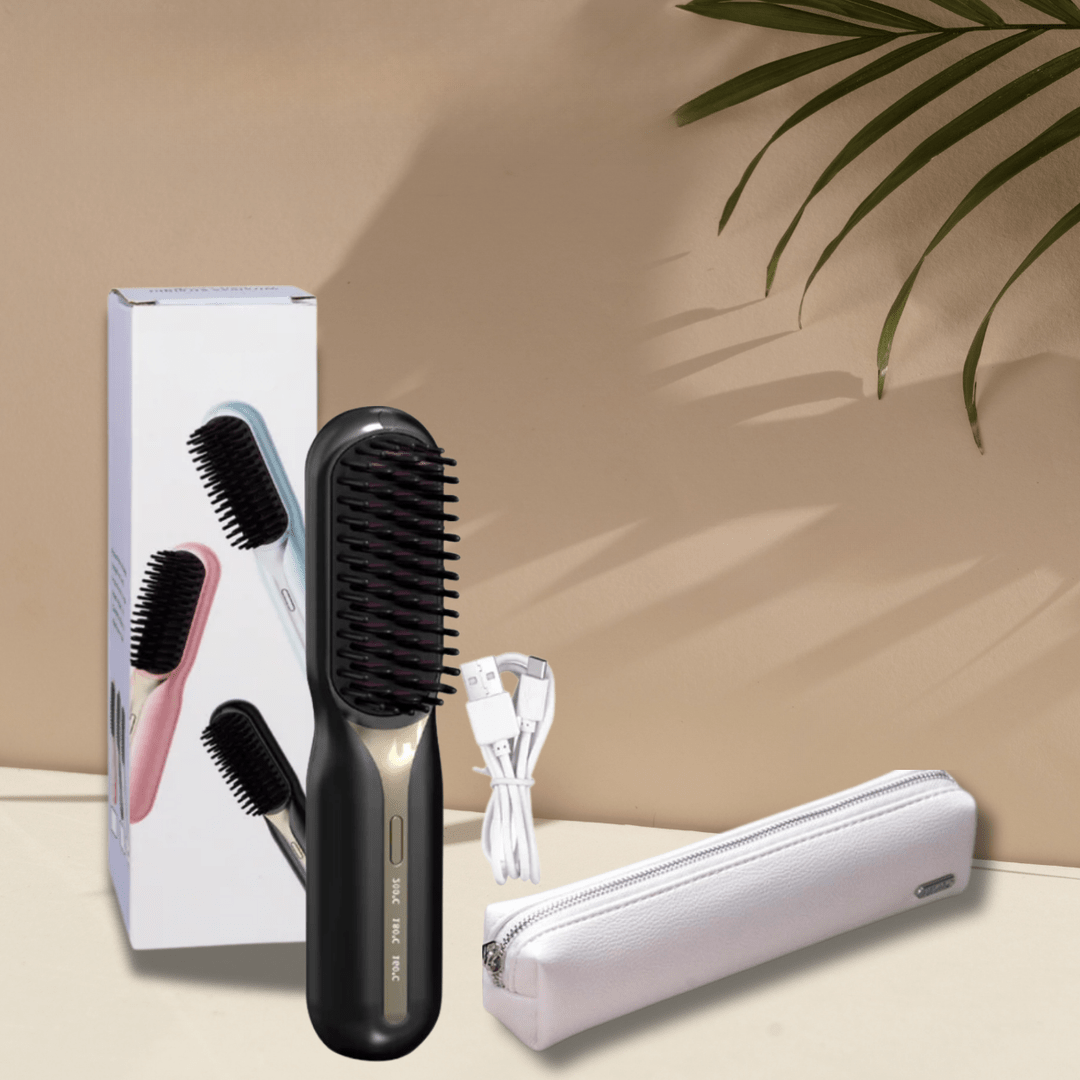 Hair Straightener | Cordless Straightening Brush | Fast Styling & Shiny Hair | Ionelle Styler - Lovitzo
